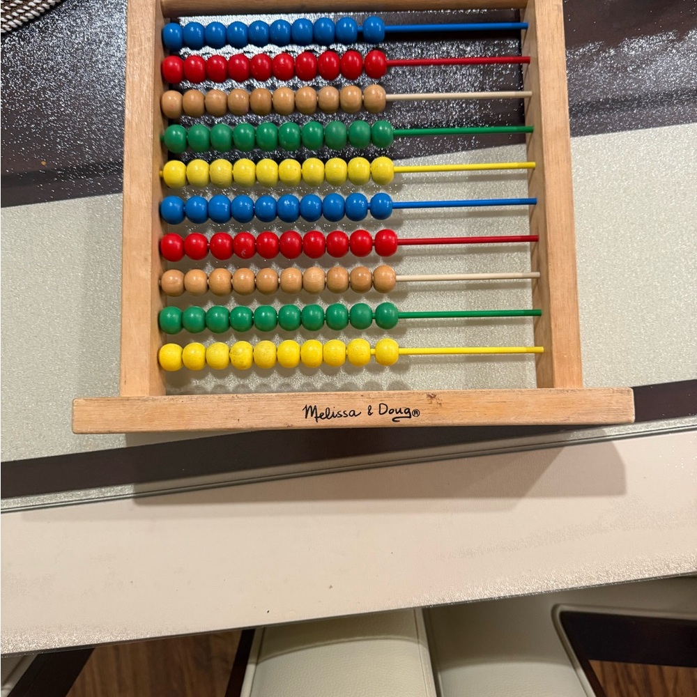 Melissa & Doug Red and Blue Wooden Learning Abacus